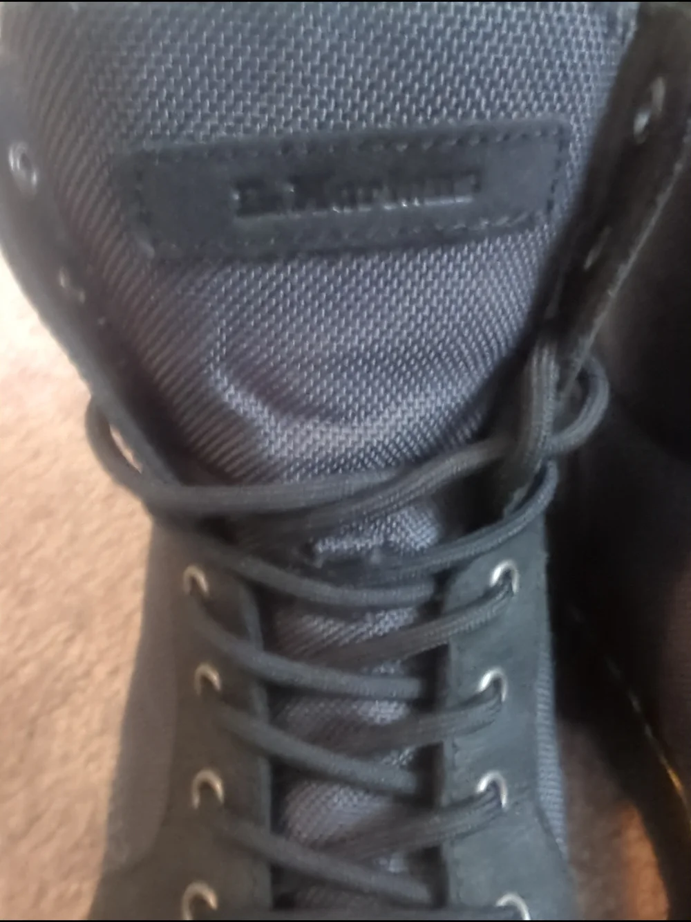 Dr. Martens Black and Yellow Stitch Lace-Up Combat Boots